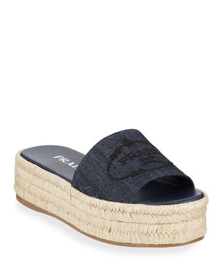 prada shoes slides|Prada denim sandals.